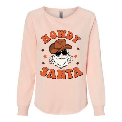 Santa Claus Christmas Cowboy Retro Festive Holiday Womens California Wash Sweatshirt