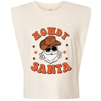 Santa Claus Christmas Cowboy Retro Festive Holiday Garment-Dyed Women's Muscle Tee