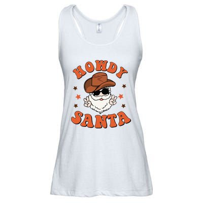 Santa Claus Christmas Cowboy Retro Festive Holiday Ladies Essential Flowy Tank