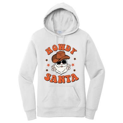 Santa Claus Christmas Cowboy Retro Festive Holiday Women's Pullover Hoodie