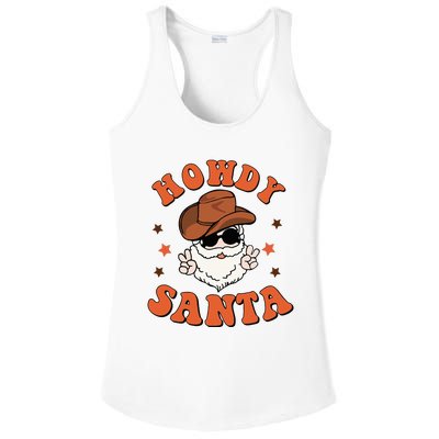 Santa Claus Christmas Cowboy Retro Festive Holiday Ladies PosiCharge Competitor Racerback Tank