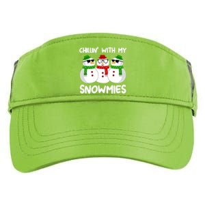 Snowman Christmas Chillin With My Snowmies Ugly Gift Adult Drive Performance Visor