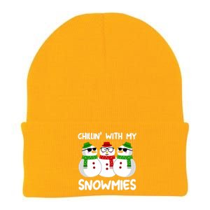 Snowman Christmas Chillin With My Snowmies Ugly Gift Knit Cap Winter Beanie