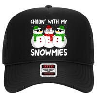 Snowman Christmas Chillin With My Snowmies Ugly Gift High Crown Mesh Back Trucker Hat