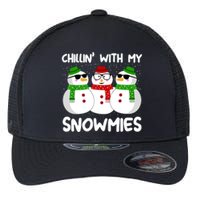 Snowman Christmas Chillin With My Snowmies Ugly Gift Flexfit Unipanel Trucker Cap