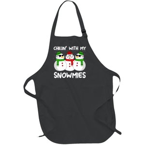 Snowman Christmas Chillin With My Snowmies Ugly Gift Full-Length Apron With Pockets