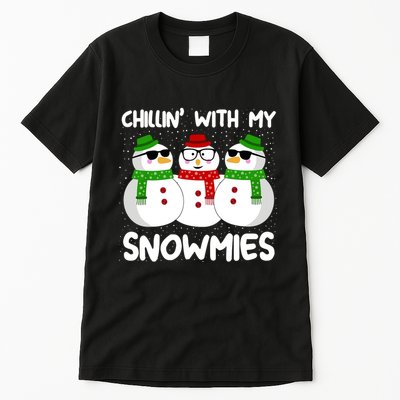 Snowman Christmas Chillin With My Snowmies Ugly Gift Tall T-Shirt