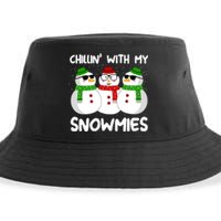 Snowman Christmas Chillin With My Snowmies Ugly Gift Sustainable Bucket Hat