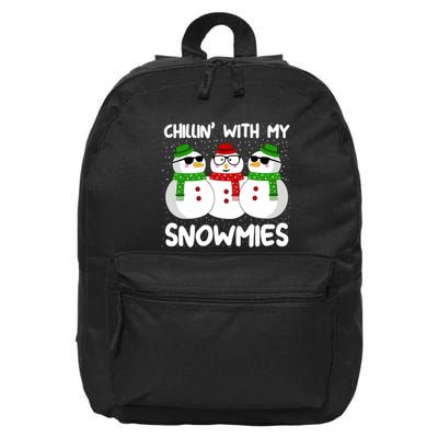 Snowman Christmas Chillin With My Snowmies Ugly Gift 16 in Basic Backpack