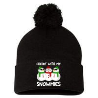 Snowman Christmas Chillin With My Snowmies Ugly Gift Pom Pom 12in Knit Beanie