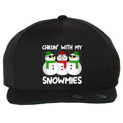 Snowman Christmas Chillin With My Snowmies Ugly Gift Wool Snapback Cap