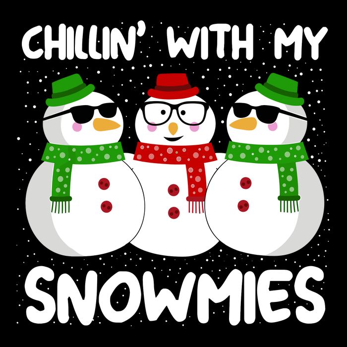 Snowman Christmas Chillin With My Snowmies Ugly Gift Zip Tote Bag