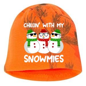 Snowman Christmas Chillin With My Snowmies Ugly Gift Kati - Camo Knit Beanie