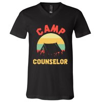 Summer Camp Counselor Director Camper V-Neck T-Shirt