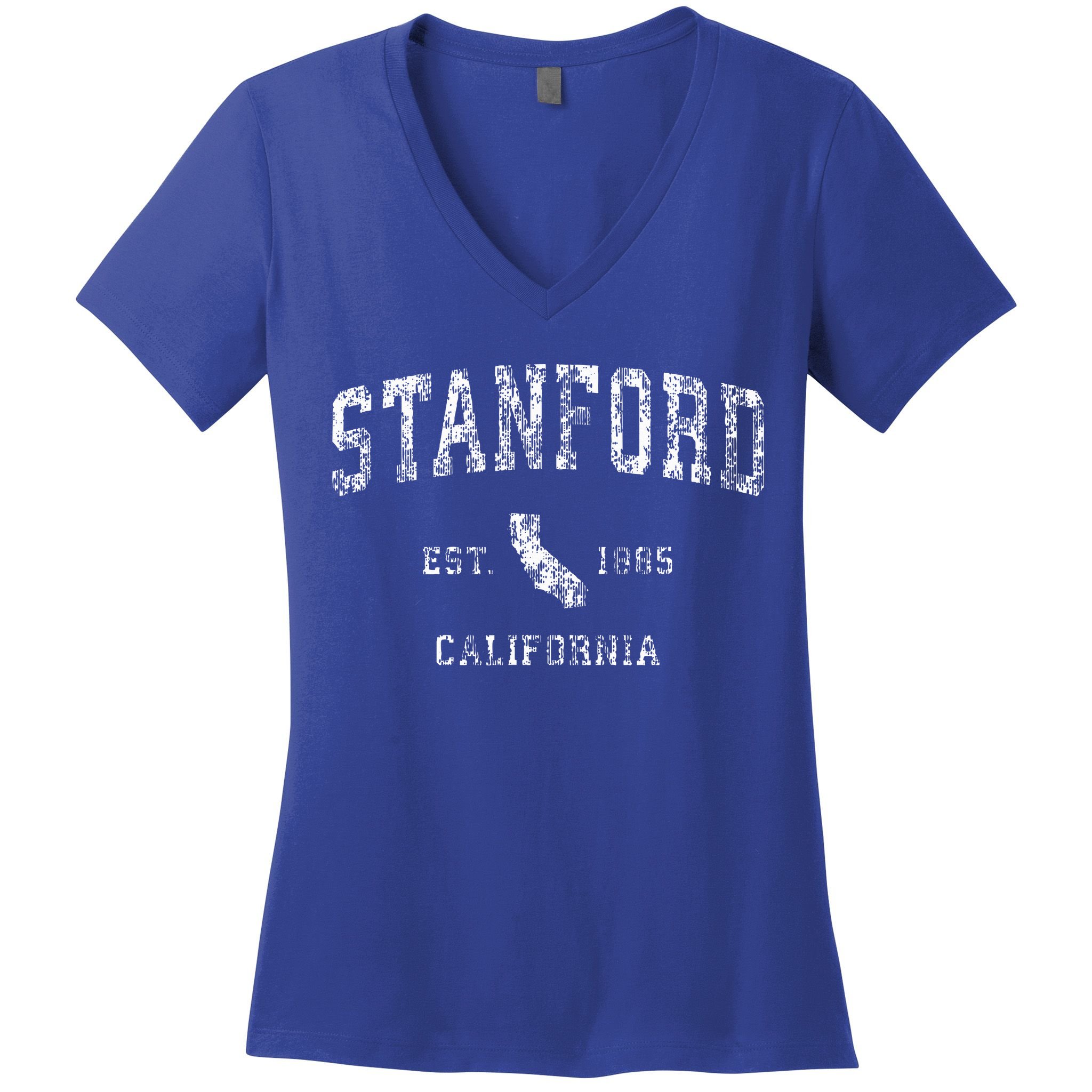Stanford California CA Vintage Athletic Sports Design  Women's V-Neck T-Shirt