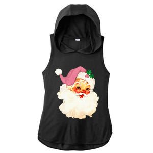 Santa Claus Christmas Design Ladies PosiCharge Tri-Blend Wicking Draft Hoodie Tank