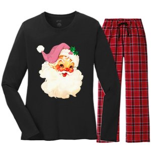 Santa Claus Christmas Design Women's Long Sleeve Flannel Pajama Set 