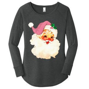 Santa Claus Christmas Design Women's Perfect Tri Tunic Long Sleeve Shirt