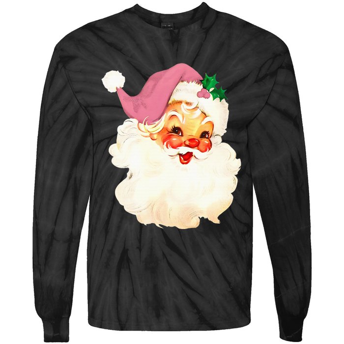 Santa Claus Christmas Design Tie-Dye Long Sleeve Shirt