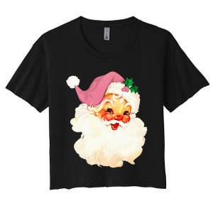 Santa Claus Christmas Design Women's Crop Top Tee