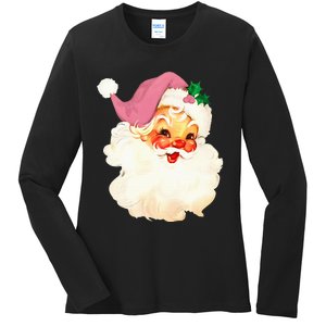 Santa Claus Christmas Design Ladies Long Sleeve Shirt