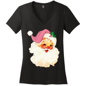 Santa Claus Christmas Design Women's V-Neck T-Shirt