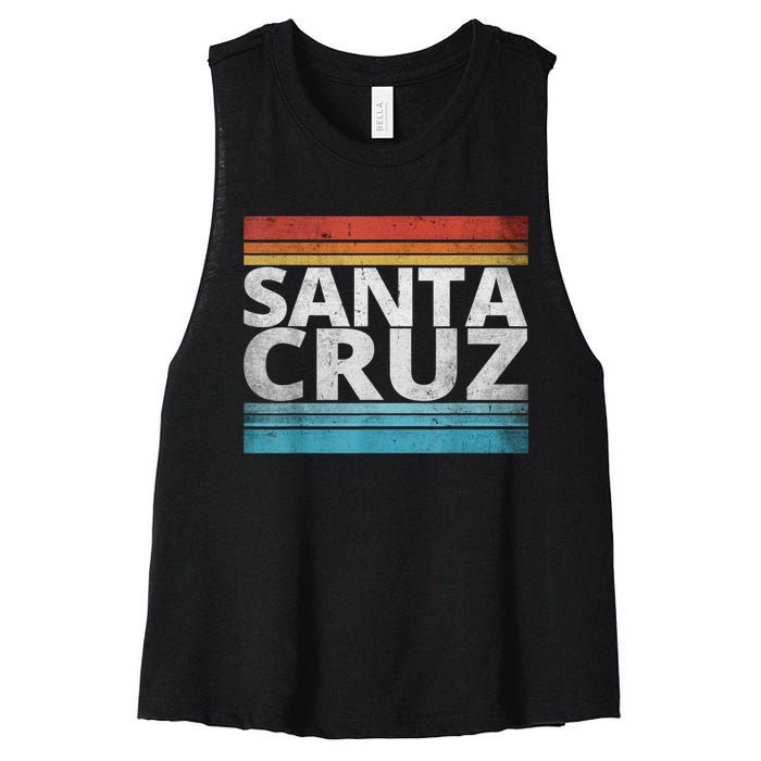 SANTA CRUZ CALIFORNIA SKATEBOARDING SURFING BEACH BOARDWALK Women's Racerback Cropped Tank