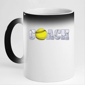 Softball Coach Coaching Assistant Coach Softball Team Men 11oz Black Color Changing Mug