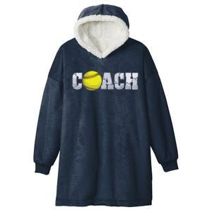 Softball Coach Coaching Assistant Coach Softball Team Men Hooded Wearable Blanket