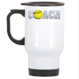 Softball Coach Coaching Assistant Coach Softball Team Men Stainless Steel Travel Mug