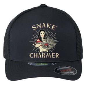 Snake Charmer Circus Party Snake Lover Gift Circus Flexfit Unipanel Trucker Cap