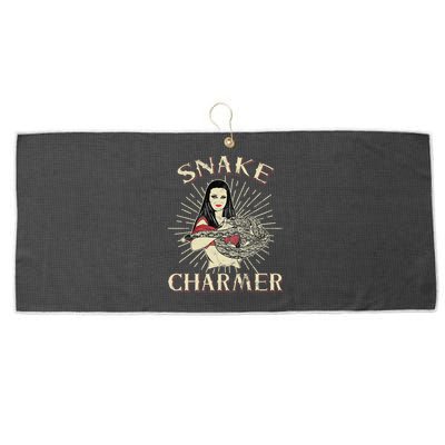 Snake Charmer Circus Party Snake Lover Gift Circus Large Microfiber Waffle Golf Towel