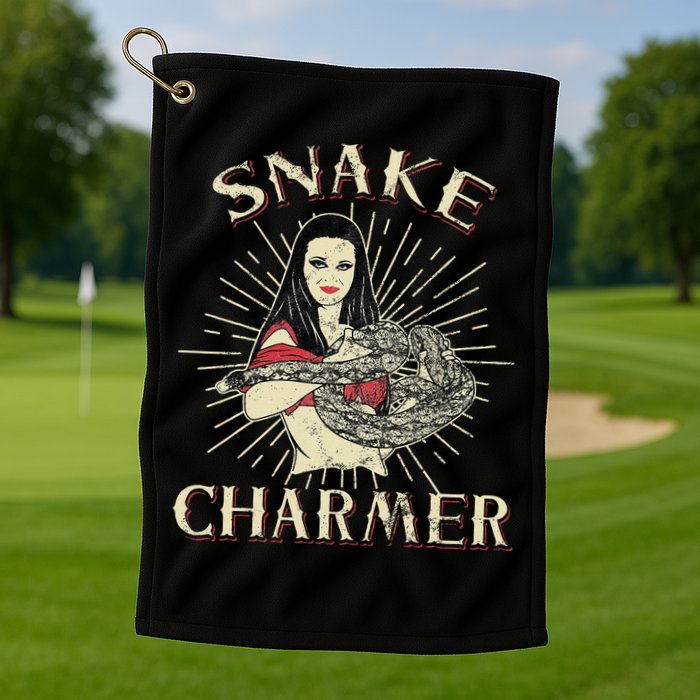 Snake Charmer Circus Party Snake Lover Gift Circus Golf Towel