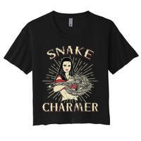 Snake Charmer Circus Party Snake Lover Gift Circus Women's Crop Top Tee