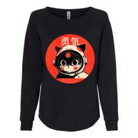 Space Cat Courage Japanese Retro Kawaii Cute Astronaut Cat Womens California Wash Sweatshirt