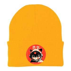 Space Cat Courage Japanese Retro Kawaii Cute Astronaut Cat Knit Cap Winter Beanie