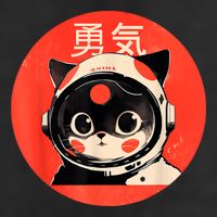 Space Cat Courage Japanese Retro Kawaii Cute Astronaut Cat Cool Comfort Performance Bucket Hat