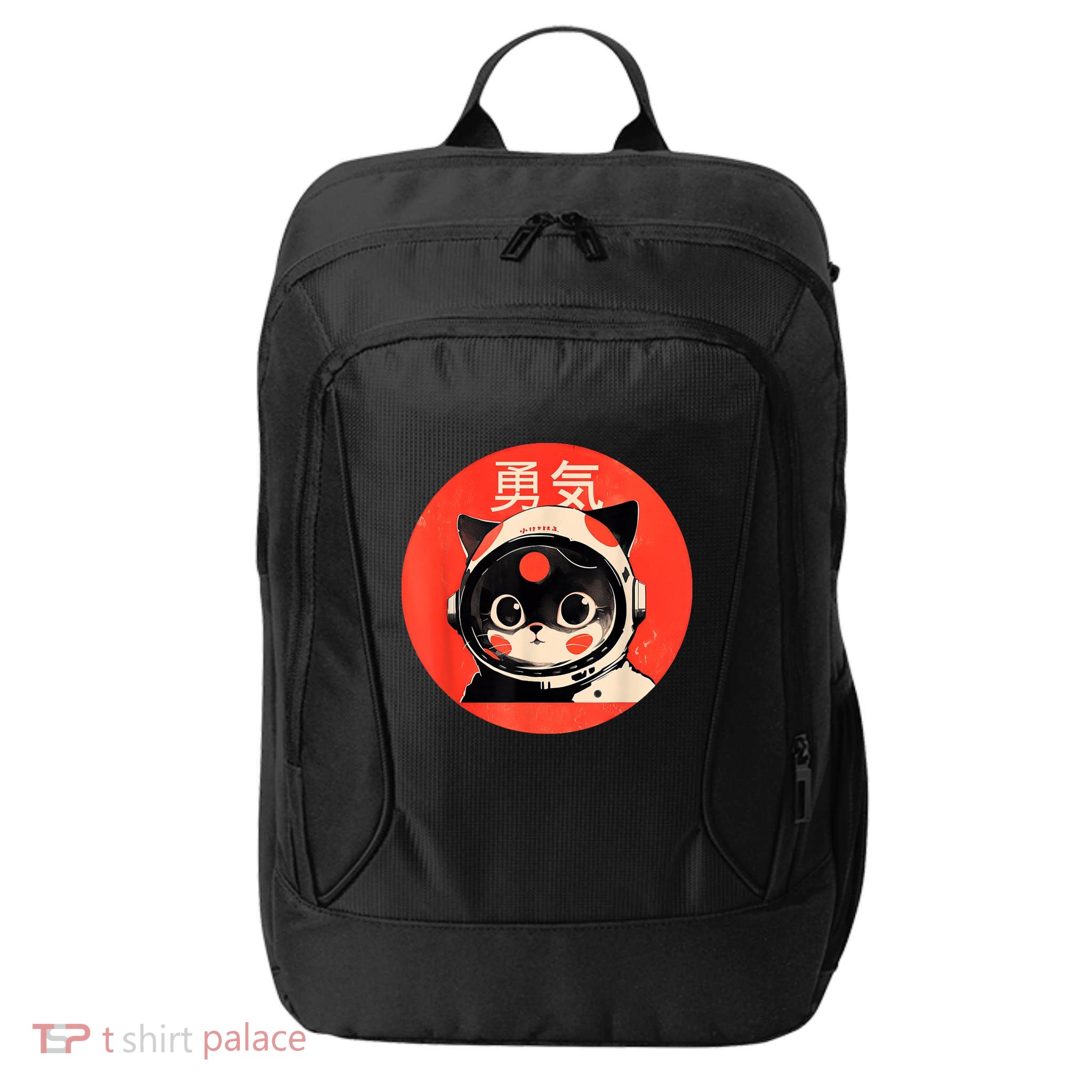 Space Cat Courage Japanese Retro Kawaii Cute Astronaut Cat City Backpack