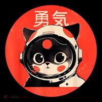 Space Cat Courage Japanese Retro Kawaii Cute Astronaut Cat Ladies Essential Flowy Tank