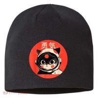 Space Cat Courage Japanese Retro Kawaii Cute Astronaut Cat Sustainable Beanie