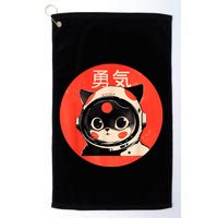 Space Cat Courage Japanese Retro Kawaii Cute Astronaut Cat Golf Towel