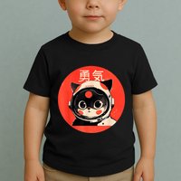 Space Cat Courage Japanese Retro Kawaii Cute Astronaut Cat Toddler T-Shirt