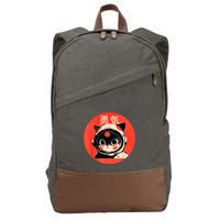 Space Cat Courage Japanese Retro Kawaii Cute Astronaut Cat Cotton Canvas Backpack