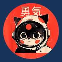 Space Cat Courage Japanese Retro Kawaii Cute Astronaut Cat Infant Baby Jersey Bodysuit