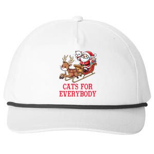 Santa Christmas Cats For Everybody Reindeer Cart Xmas Pajama Gift Snapback Five-Panel Rope Hat