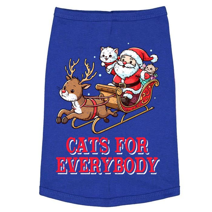 Santa Christmas Cats For Everybody Reindeer Cart Xmas Pajama Gift Doggie Tank