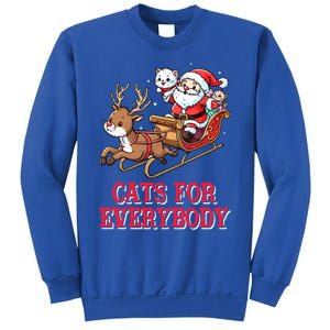 Santa Christmas Cats For Everybody Reindeer Cart Xmas Pajama Gift Sweatshirt