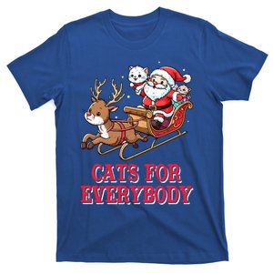 Santa Christmas Cats For Everybody Reindeer Cart Xmas Pajama Gift T-Shirt