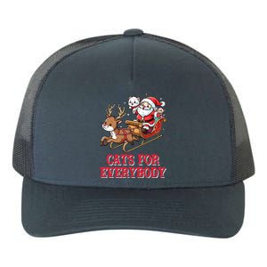 Santa Christmas Cats For Everybody Reindeer Cart Xmas Pajama Gift Yupoong Adult 5-Panel Trucker Hat