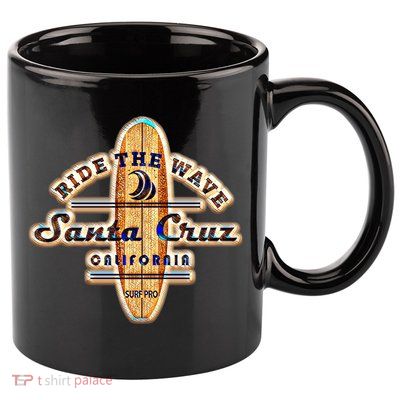 Santa Cruz Ca Vintage Surfers Gift 11oz C Handle Ceramic Mug